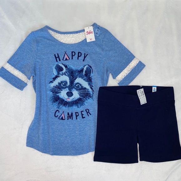 Justice NWT Sz 10 Happy Camper Shirt Outfit Sz 10 - Picture 7 of 7